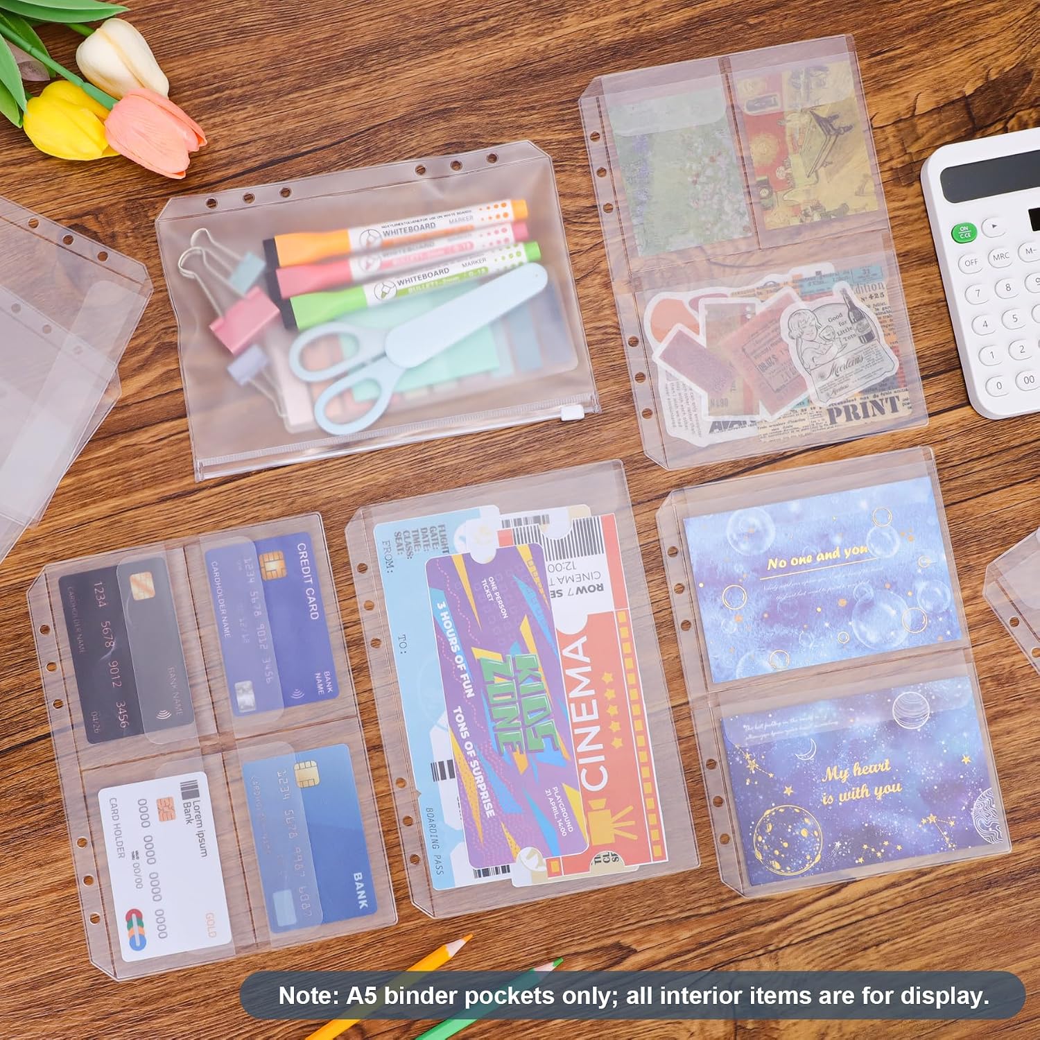 Organize Your Finances: 12PCS A5 Binder Pockets for Effortless Budgeting