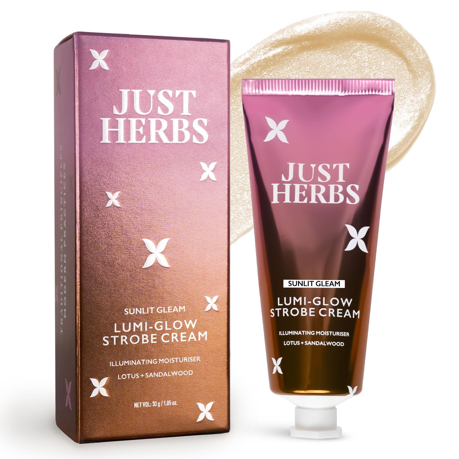 Just Herbs Lumi Glow Strobe Cream with Lotus & Sandalwood (Sunlit Gleam, 30 g)-picture-12
