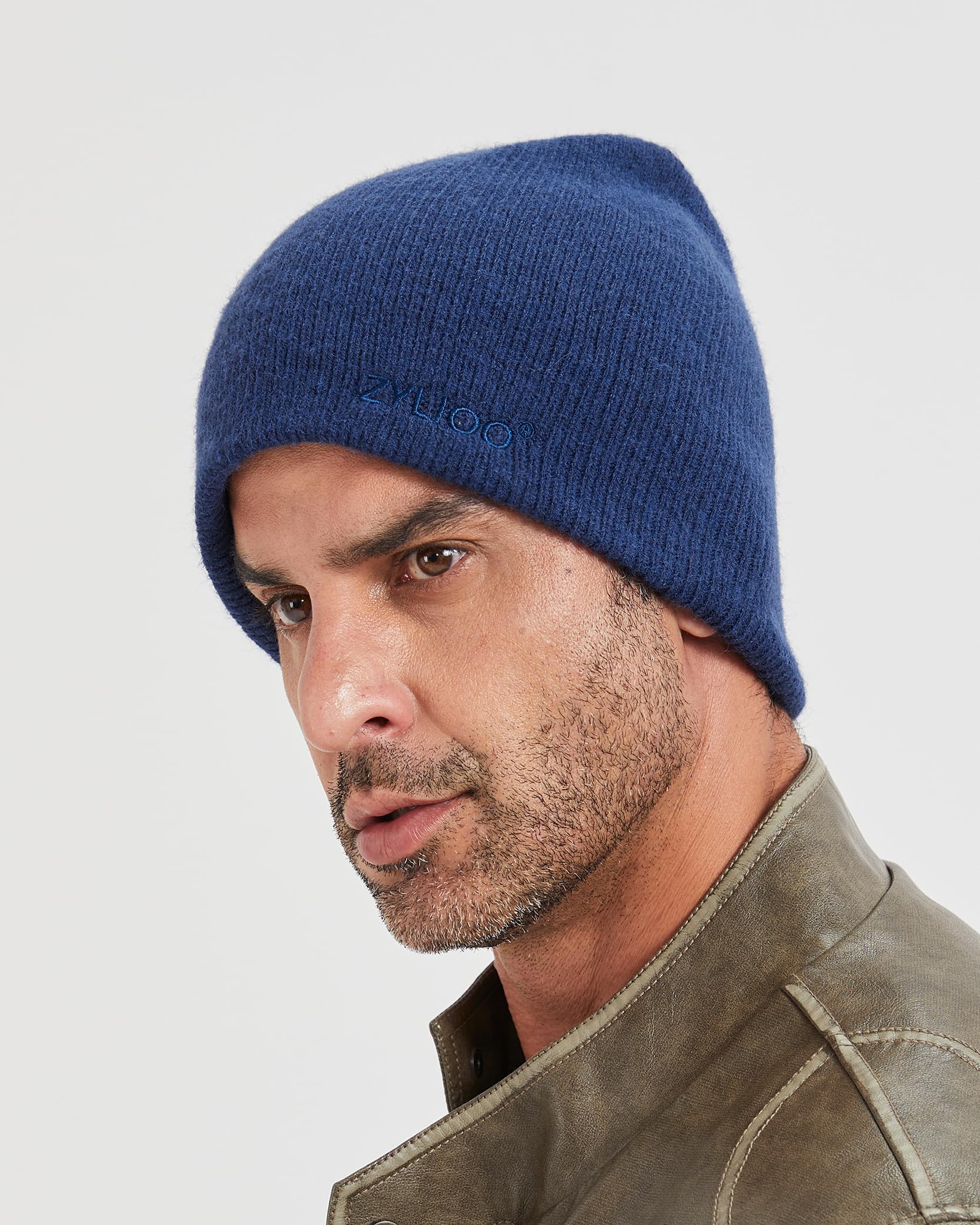 Zylioo Gorros reversibles para cabezas grandes y pequeñas, 2 en 1, de doble cara, de punto de invierno, tallas S, M, L, XL, XXL, 3XL, Negro/gris/azul marino, XS/S