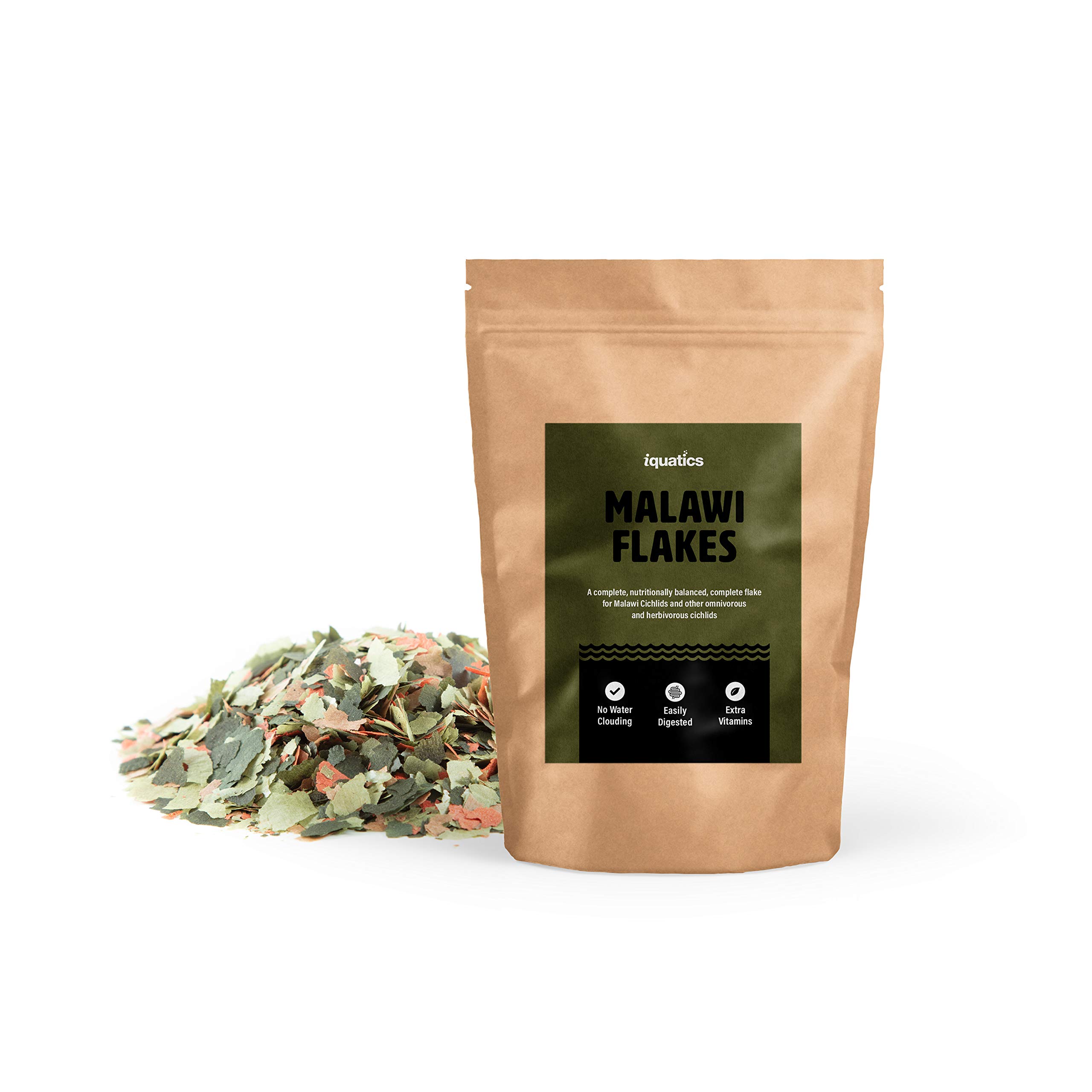 iQuatics Tropical Malawi Flake Food With Added Vitamins and Minerals - 100g