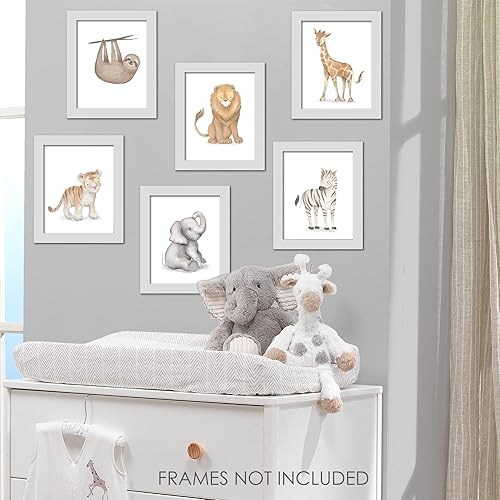 Miniatura 4 de Lambs & Ivy Acuarela Safari animales de la selva sin marco para guardería/arte de pared infantil