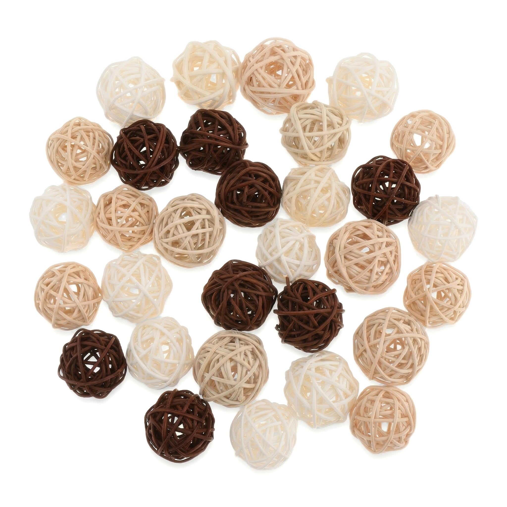 Ervoxo 40 bolas de ratán para pájaros, bolas de mimbre, bolas de ratán, juguetes para masticar, juguetes para masticar pájaros, coloridas bolas de ratán, juguete para loro, juguete para loros — view 11