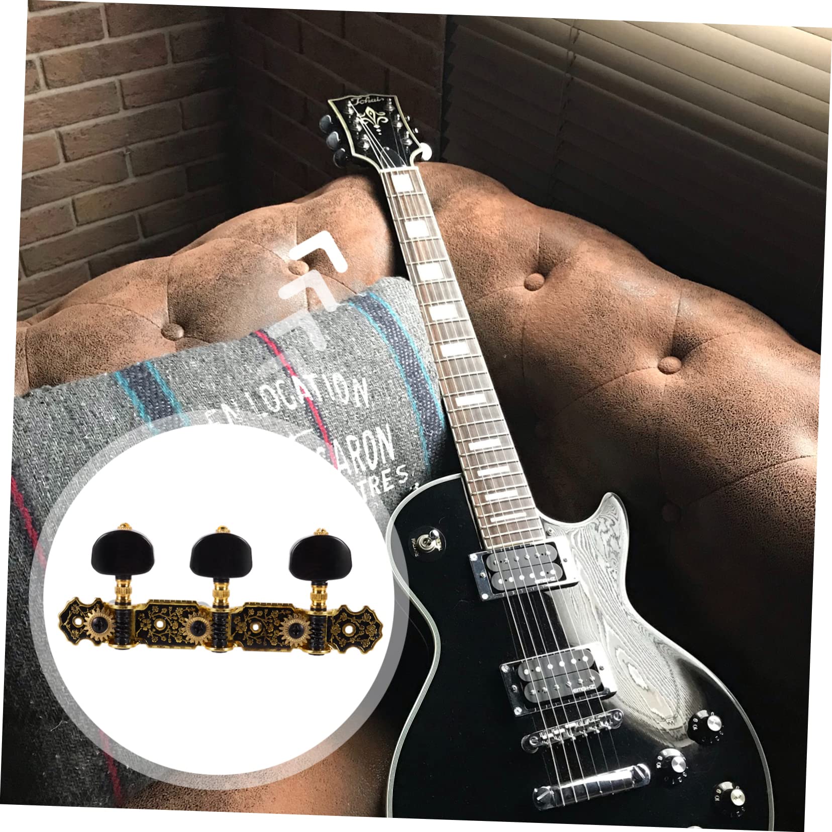 BESTonZON 2pares Afinadores De Guitarra Clásica Con Diseño De Patrón De Claves De Afinación Para Instrumentos De Cuerda Instalación Fácil y Estable