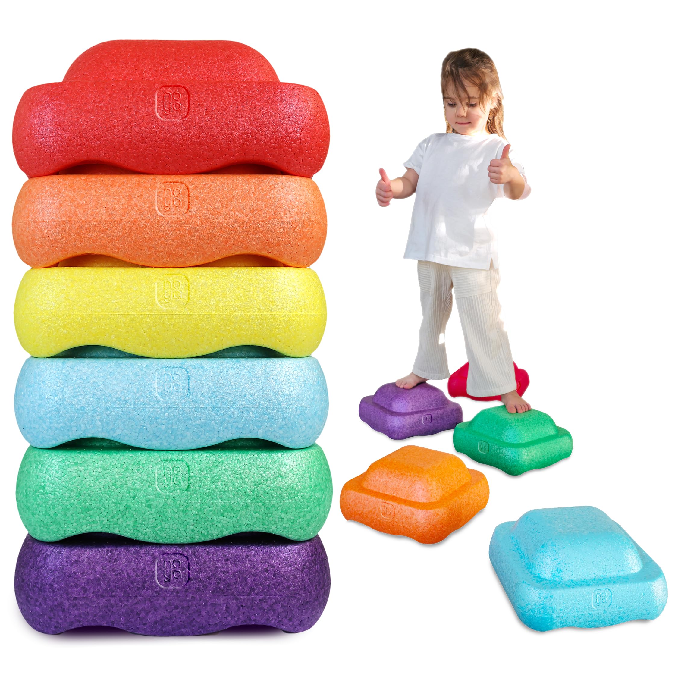 Pierres D’équilibre KidBloom – Set De 6 Avec Sac Imperméable, Pour Motricité Et Jeu Sensoriel Dès 3 Ans