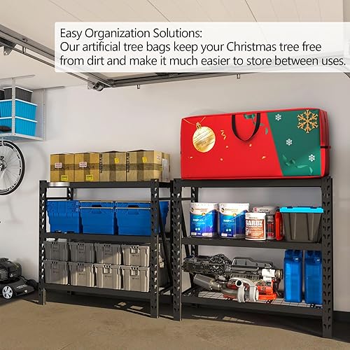 Miniatura 5 de Bolsa de almacenamiento extragrande para árbol de Navidad, se adapta a árboles artificiales desmontados de hasta 9 pies de alto, bolsa Oxford 600D