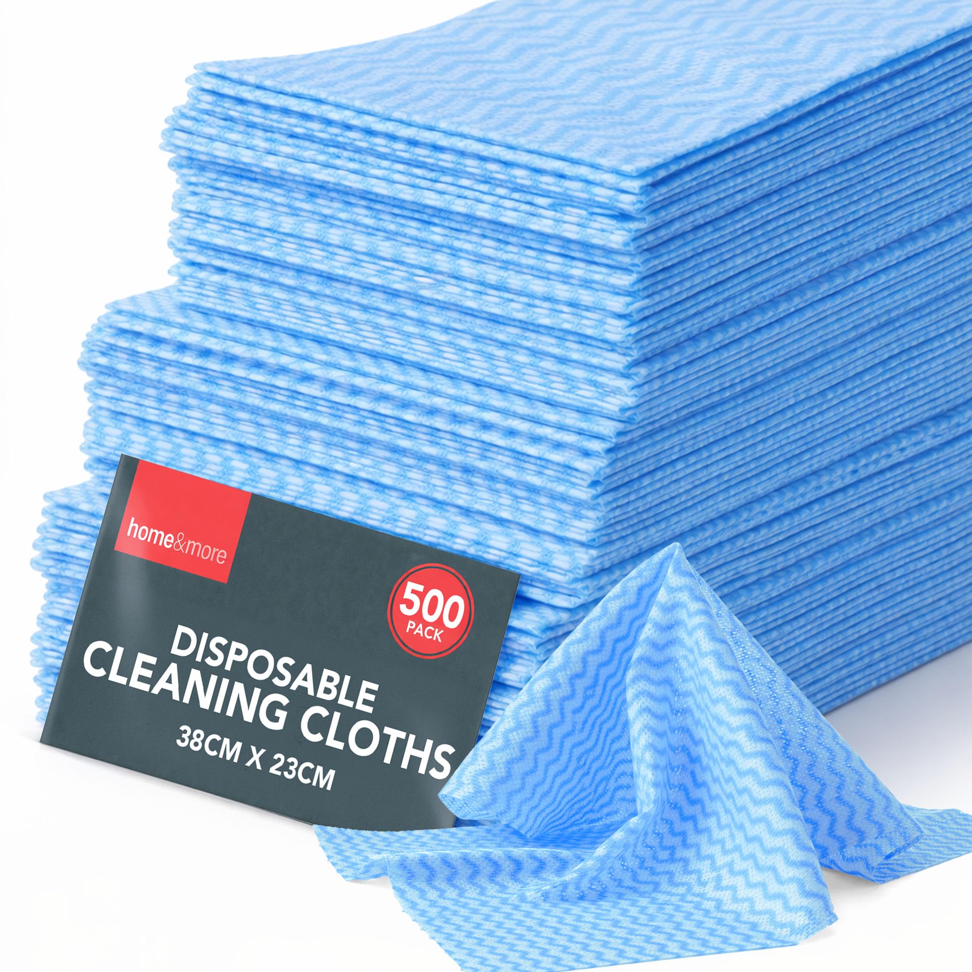 SOL 500pk Disposable Cleaning Cloths For Home All Purpose - Super Absorbent Blue J Cloths for Home and Kitchen Dishes - 1pk x 500pcs