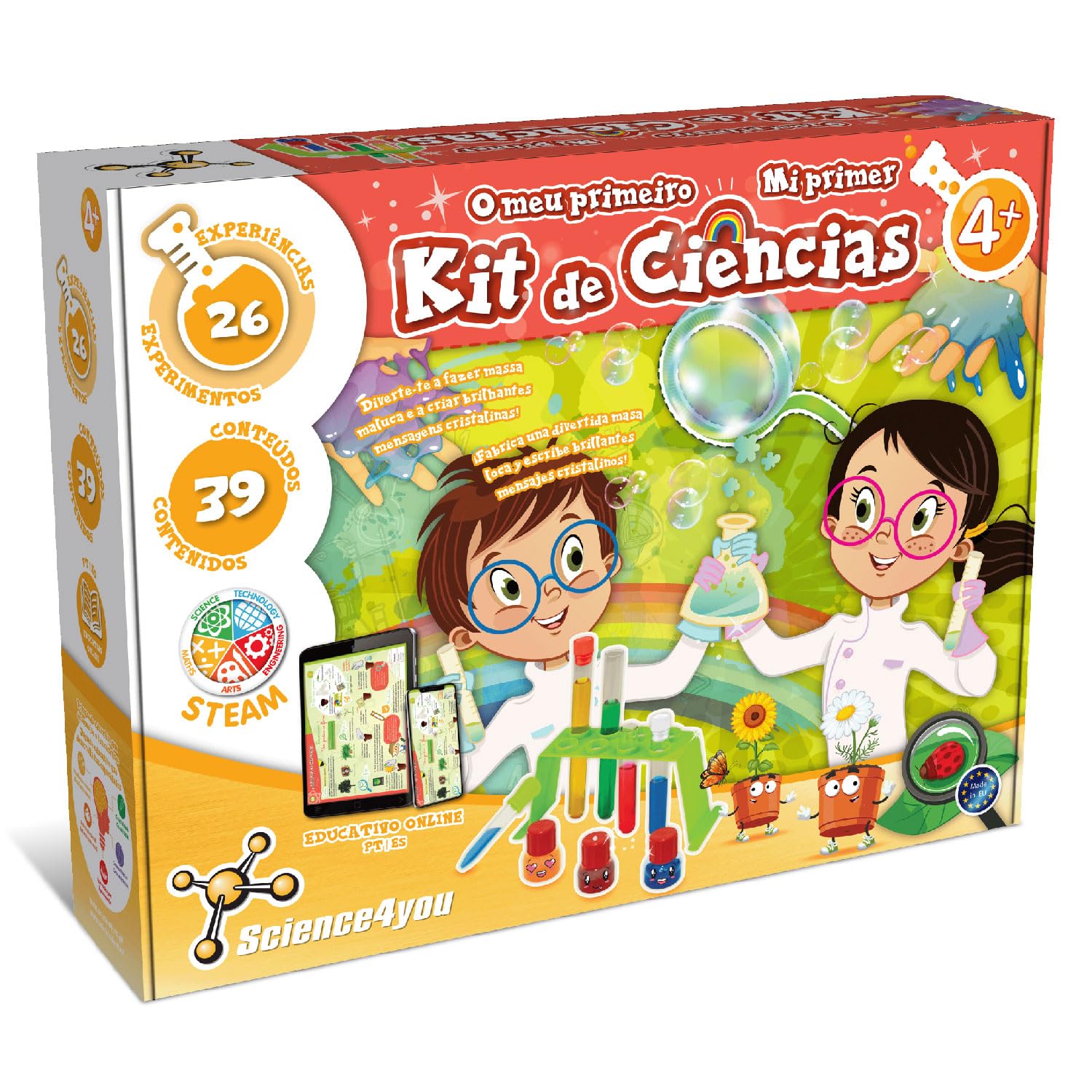 Science4you Mi Primer Kit de Ciencias para Niños 4+ Años - Kit Cientifico, Juego + 26 Experimentos y Manualidades: Laboratorio de Colores y más, Juegos, Juguetes y Regalos para Niños 4 5 6 7 Años