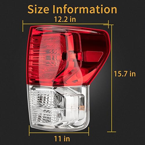 Miniatura 3 de Conjunto de luz trasera compatible con Toyota Tundra 2010-2013, luces de freno traseras derecha del lado del pasajero, arnés de cableado reemplaza#
