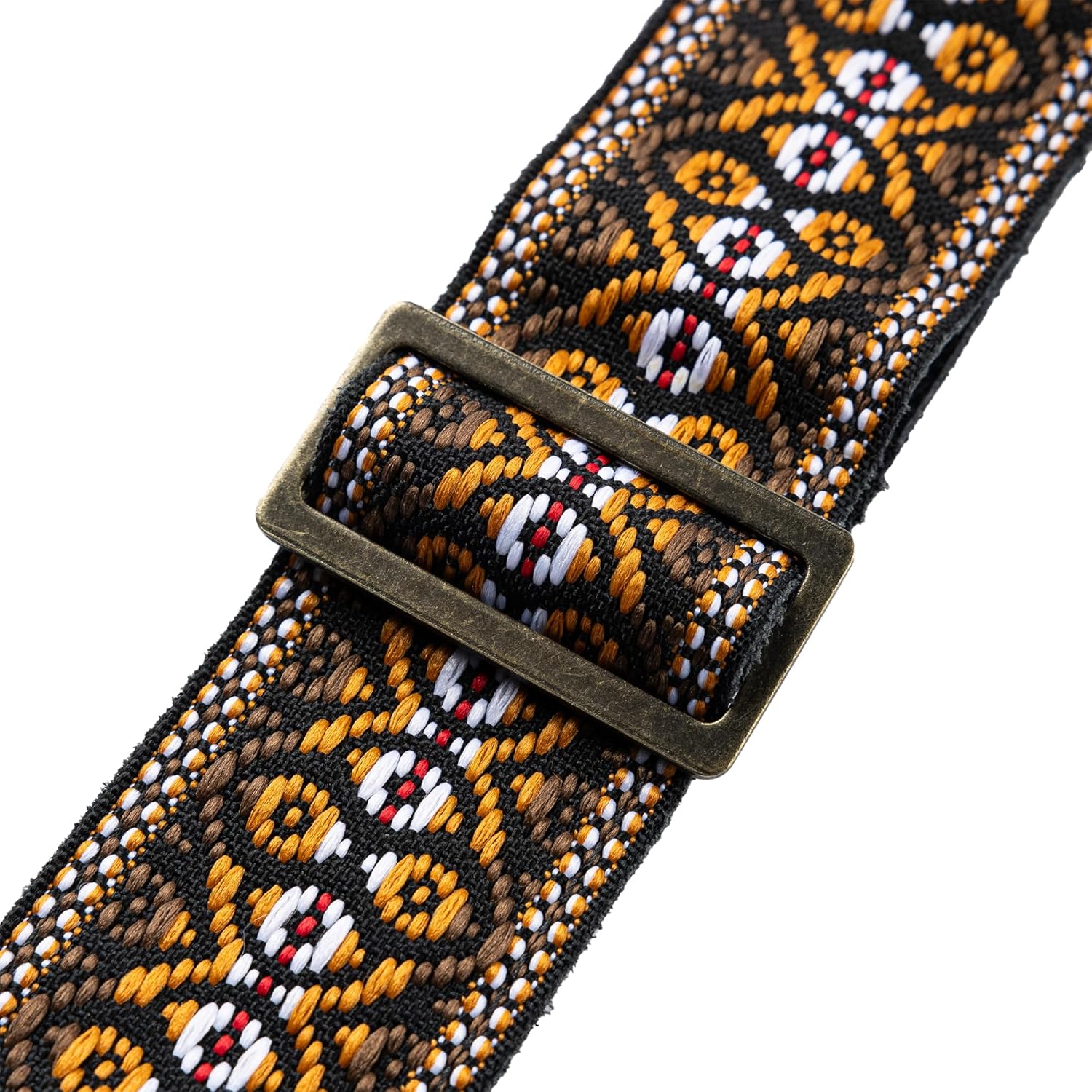 Levy's Vintage Hootenanny Series 2" 60s Style Jacquard Weave Guitar Strap with (4) Guitar Pick Holder Genuine Leather End