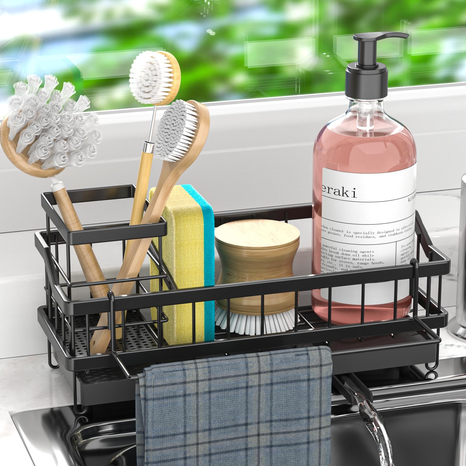 Sponge Holder for Kitchen Sink - Countertop Rustproof Stainless Steel Kitchen Gadgets Accessories Sink Caddy