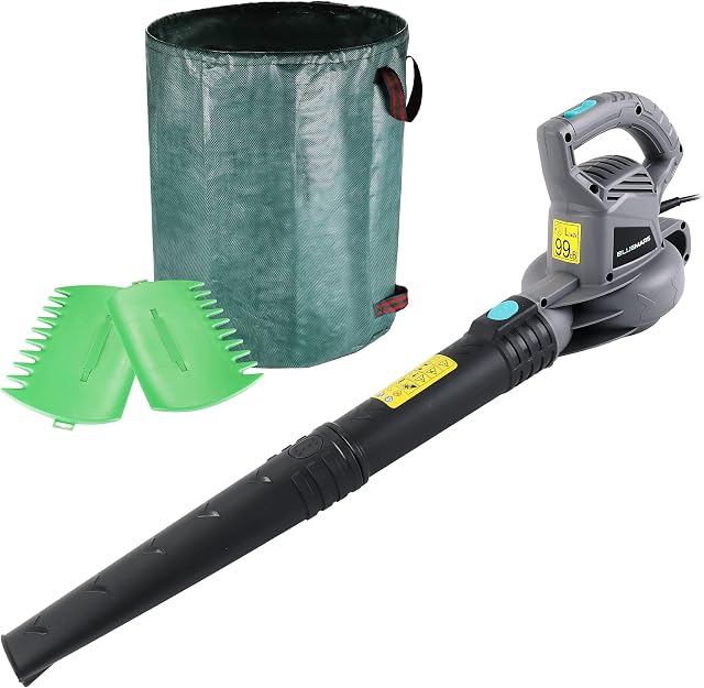 Leaf Blower Set by Bluemars - Powerful 3000W, 8m Corded Garden Blower with Garden Leaf Grabbers & Heavy Duty Garden Waste Bags with Handles (262L)