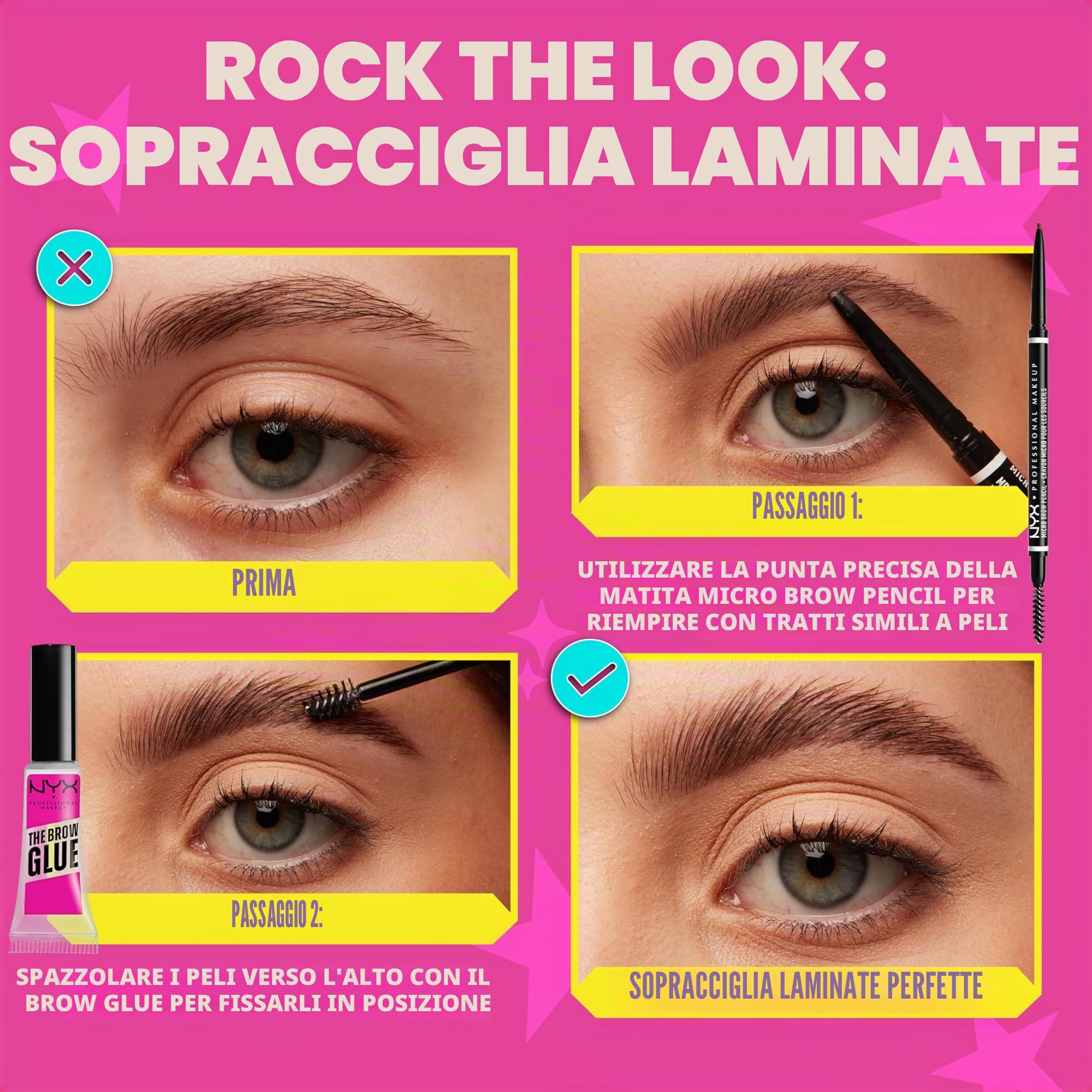 NYX Professional Makeup Matita sopracciglia, Micro Brow Pencil, Due lati con matita automatica e scovolino, Tonalità: Espresso
