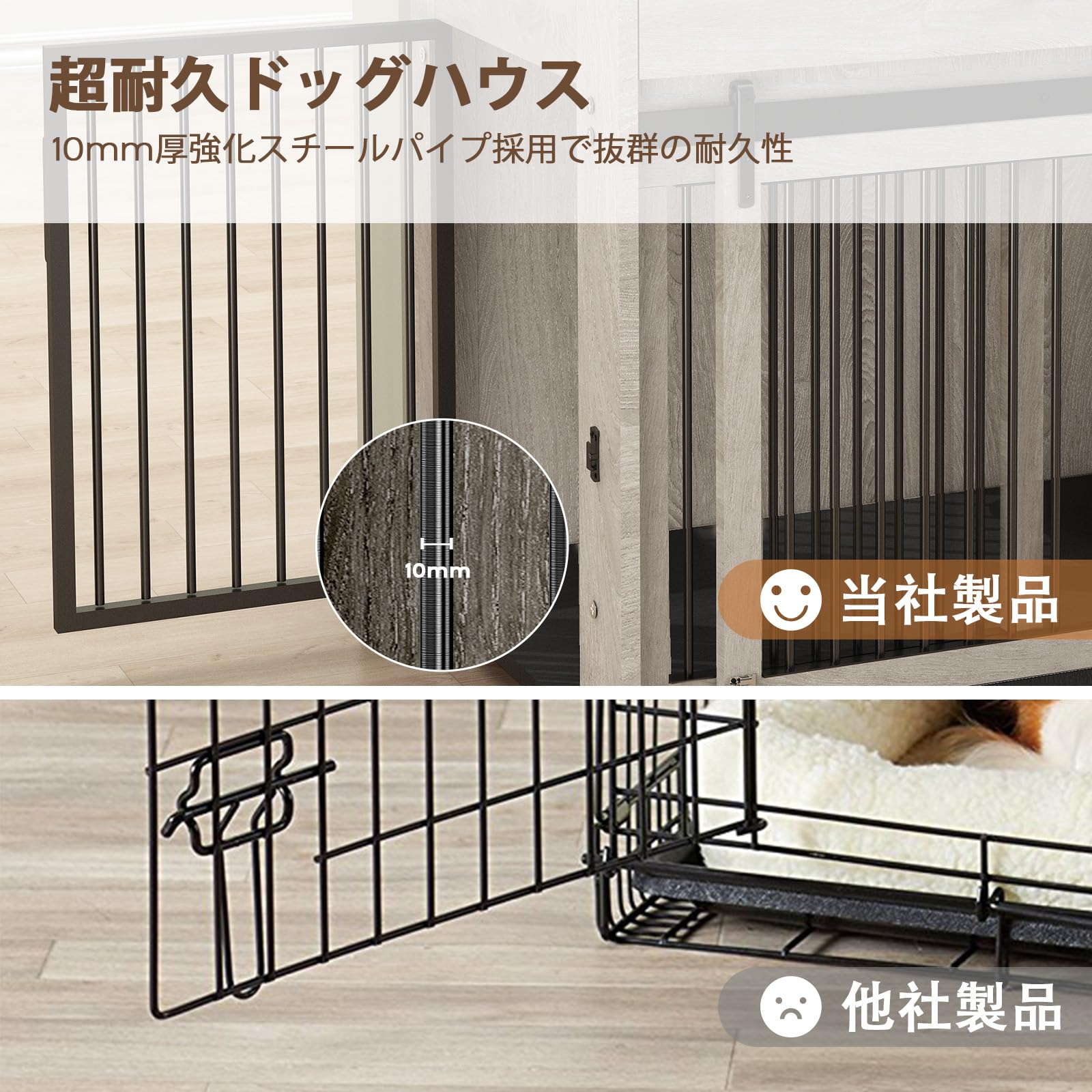 Amazon.co.jp: DAWNYIELD 中大型犬用ペットケージ スライドドア付き