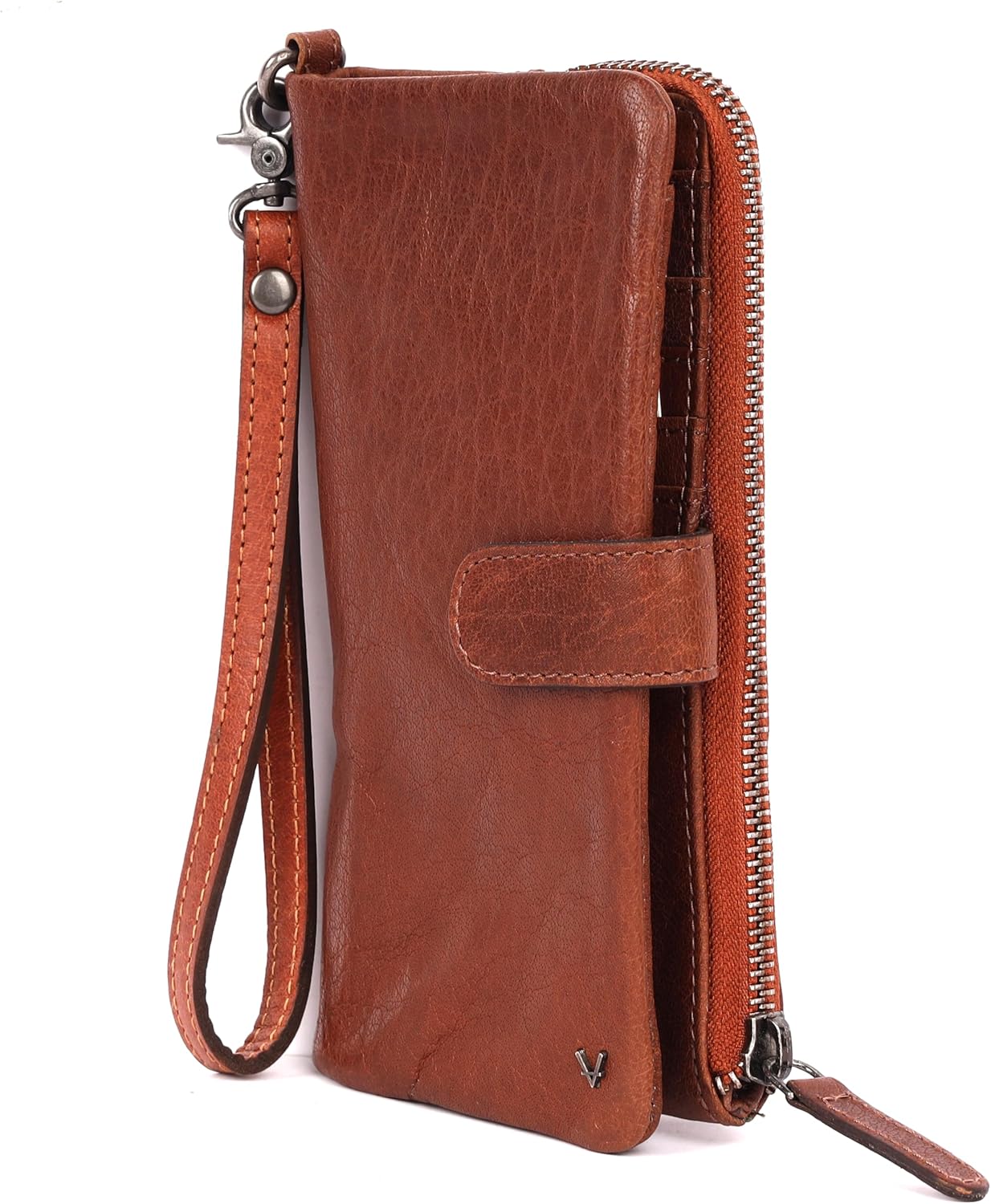 Genuine Leather Wallets for Women, Small Wallet for Ladies Zipper Coin Purse Credit Card Holder with detachable wristlet (Tan) - Image 6