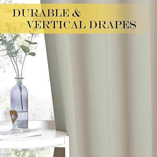 Miniatura 5 de NICETOWN Cortinas opacas extra anchas para puerta corrediza de 108 pulgadas de largo, cortina con aislamiento con ojales, cortina de bloqueo de luz
