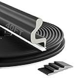 40FT Kerf Weather Stripping Door Seal Sound Proof Weather Strips Seal Strip for Front Door Frame Soundproofing Exterior Door Insulation Gasket (with 4 Door Corner Seals)
