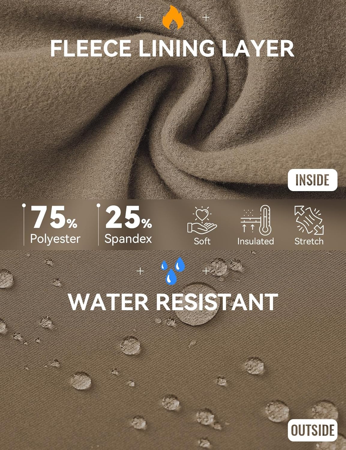 baleaf Women's Fleece Lined Pants Stretch Water Resistant Winter Thermal Travel Pants Cold Weather Gear Pockets Work Golf - Image 6