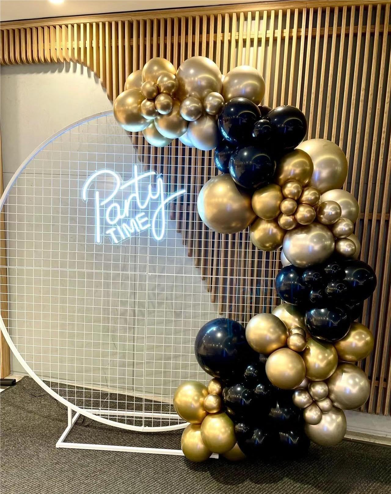 Black & Silver Balloon Garland Kit - 100pcs Metallic Latex Balloons (18/12/10/5 Inch) For Wedding, Birthday Party Decor