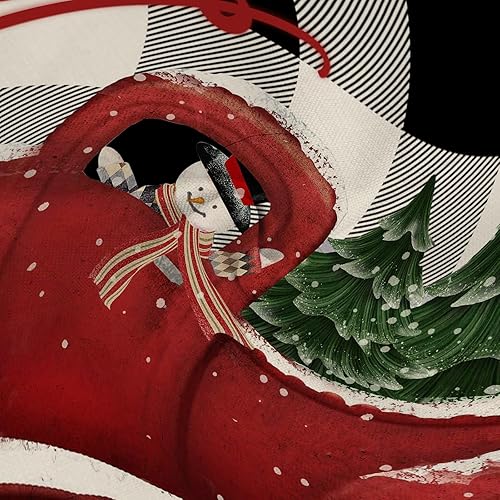 Miniatura 5 de Fundas de almohada de Navidad de 12 x 20 pulgadas, decoraciones navideñas de granja, camión rojo con árbol de Navidad, búfalo a cuadros, de lino,