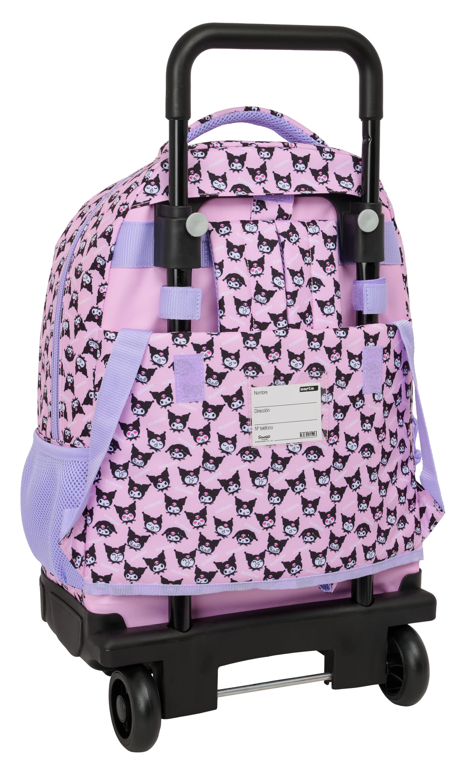 KUROMI - Mochila Grande con Ruedas, Compacta, Extraíble, Ideal para Niños de Diferentes Edades, Cómoda y Versátil, Calidad y Resistencia, 33x22x45 cm