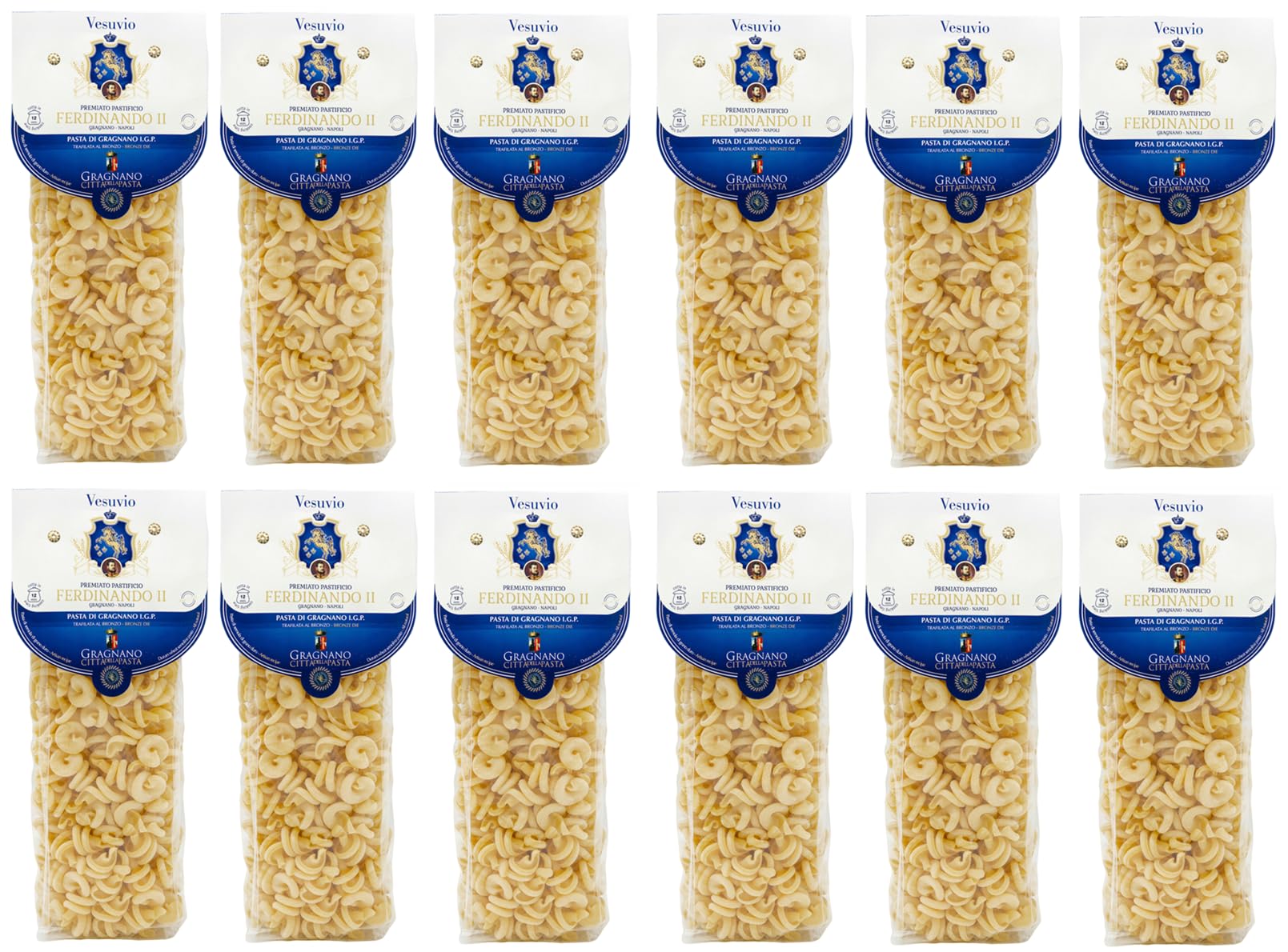 12er-Pack Pastificio Ferdinando II Vesuvio Pasta di Gragnano I.G.P.,Nudeln aus Hartweizengrieß 500g