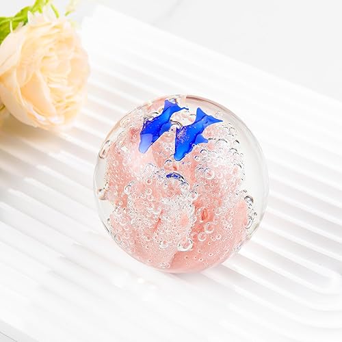 Miniatura 4 de Qianwei Figuras de vidrio soplado a mano, bola de cristal de pisapapeles, decoración del mar para el hogar, decoración de acuario, decoración de