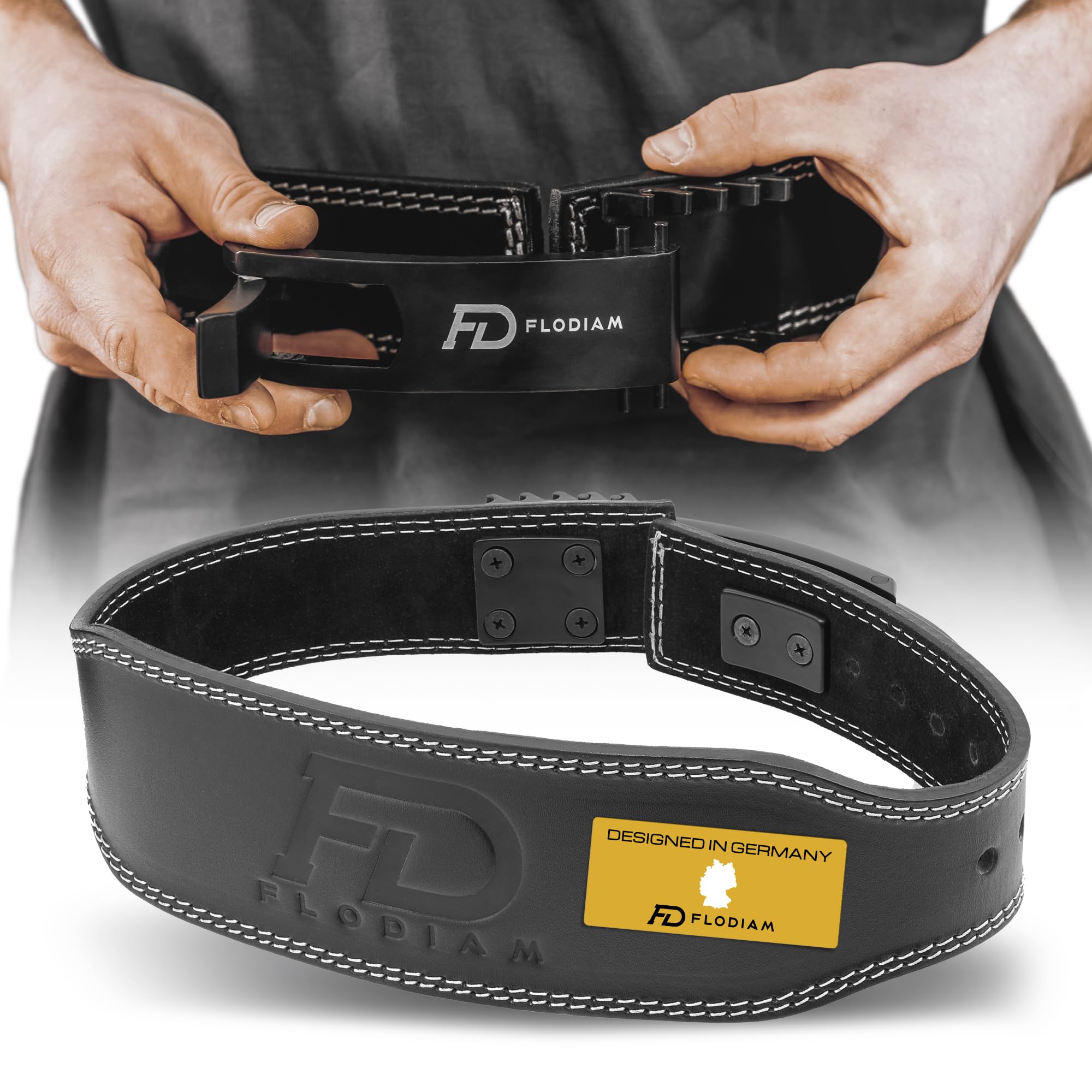 Gewichthebergürtel für Damen und Herren [Schnellverstell Hebelverschluss] Echtleder Gym Lifting Belt mit Hebelschnalle | Gewichtheben, Bodybuilding | Jetzt Größe Wählen!