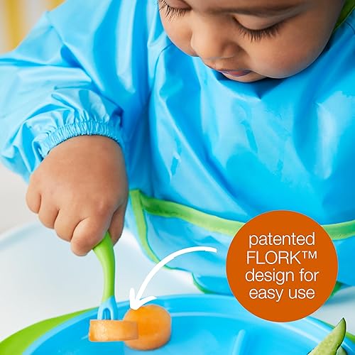 Miniatura 5 de b.box Juego de cubiertos para niños pequeños, tenedor de flores patentado FLORK y cuchara de fácil agarre con estuche de viaje. Sin BPA, apto para