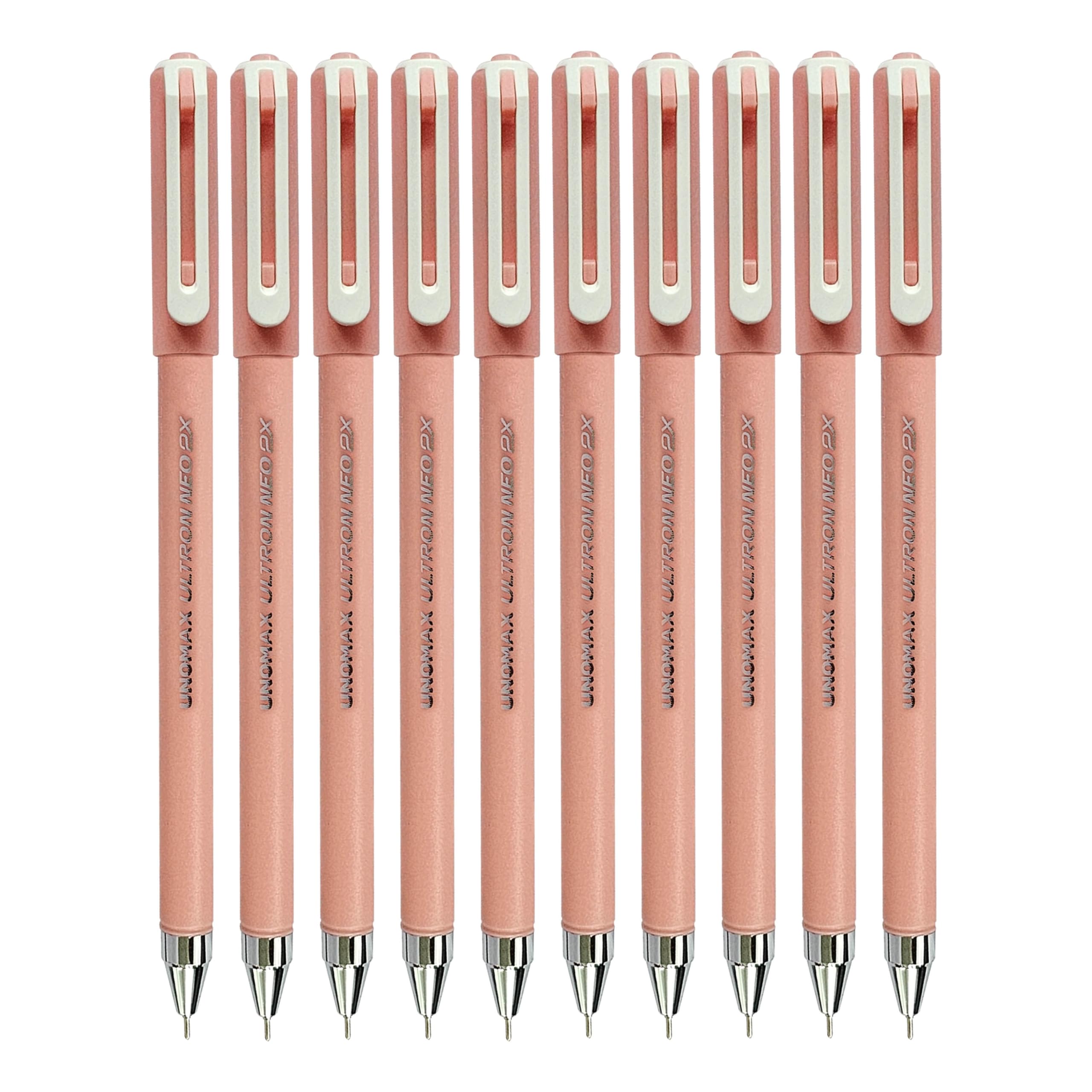 iNEO2x Liquid Ballpoint Pens, RED, Fine Point (0.7mm), Pack of 10, Jet Smooth Flow Ink, Perfect for School Office Home Use, iZOFAX Black Ball Pen
