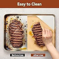 Vista 4 de 200 Pcs Parchment Paper Sheets, 12 x 16 Inch, Precut Non-Stick Parchment Sheets for Baking, Cooking, Grilling, Air Fryer and Steaming - Unbleached