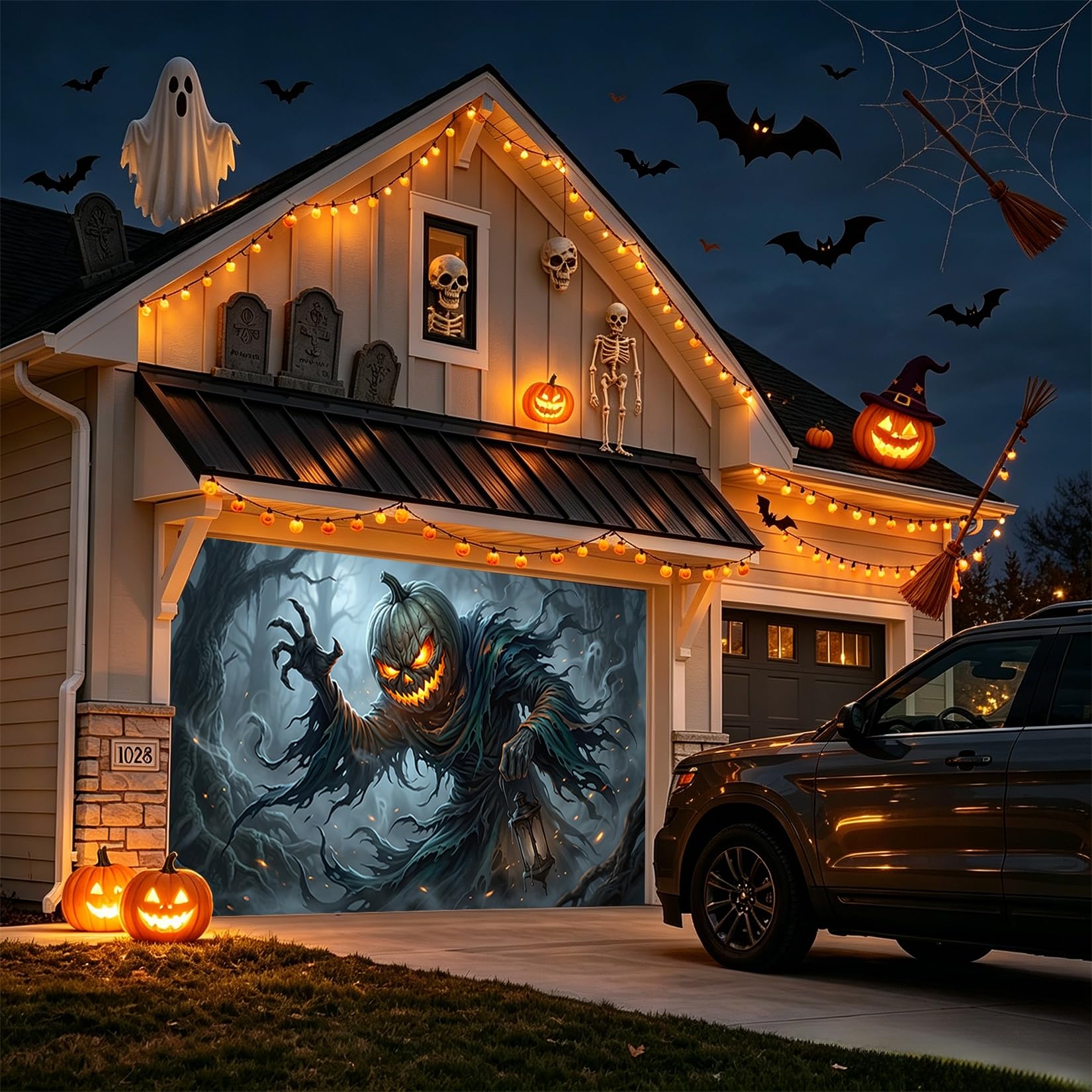 Großes Halloween Gruseliges Garagentor Abdeckungsbanner Dekorationen