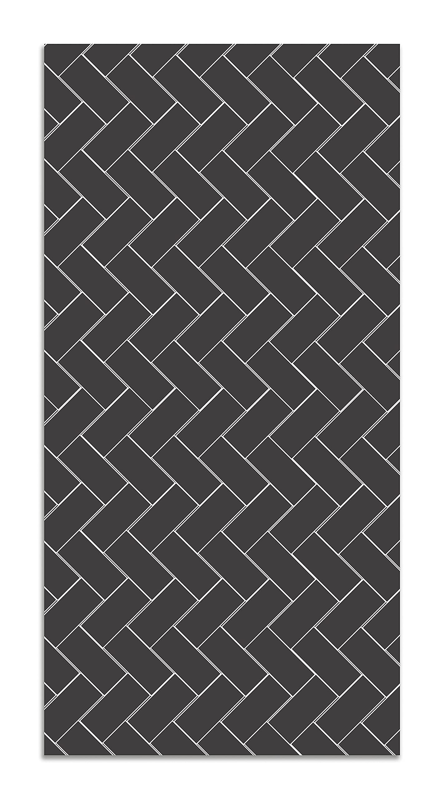 Panorama Tapis du Sol Cuisine Salle de Bain - Différentes Tailles - (Mosaïque de Brique Grise 100x140 cm)