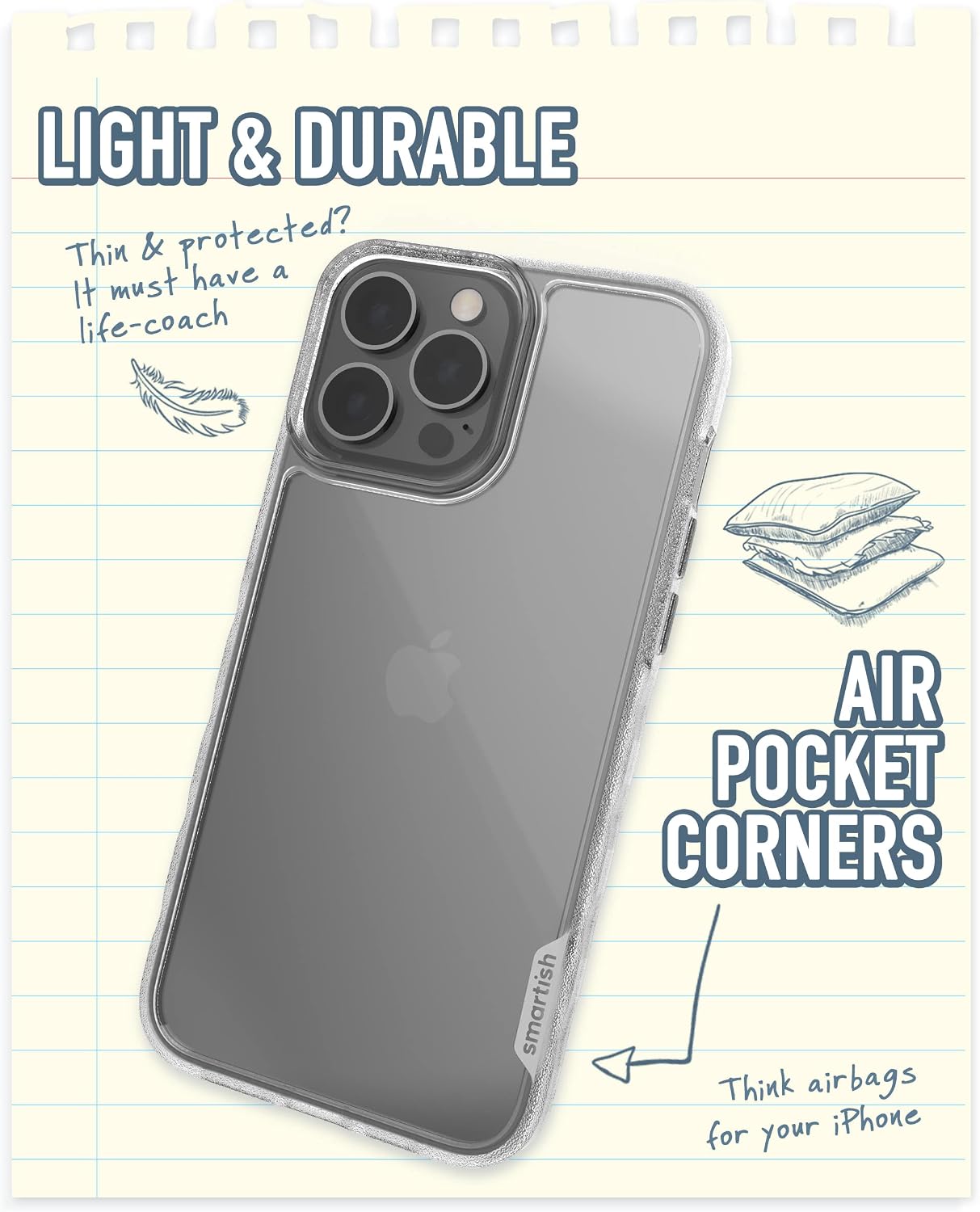Smartish® iPhone 13 Pro Max Slim Case - Gripmunk - [Lightweight + Protective] Thin Grip Cover - Nothin' to Hide