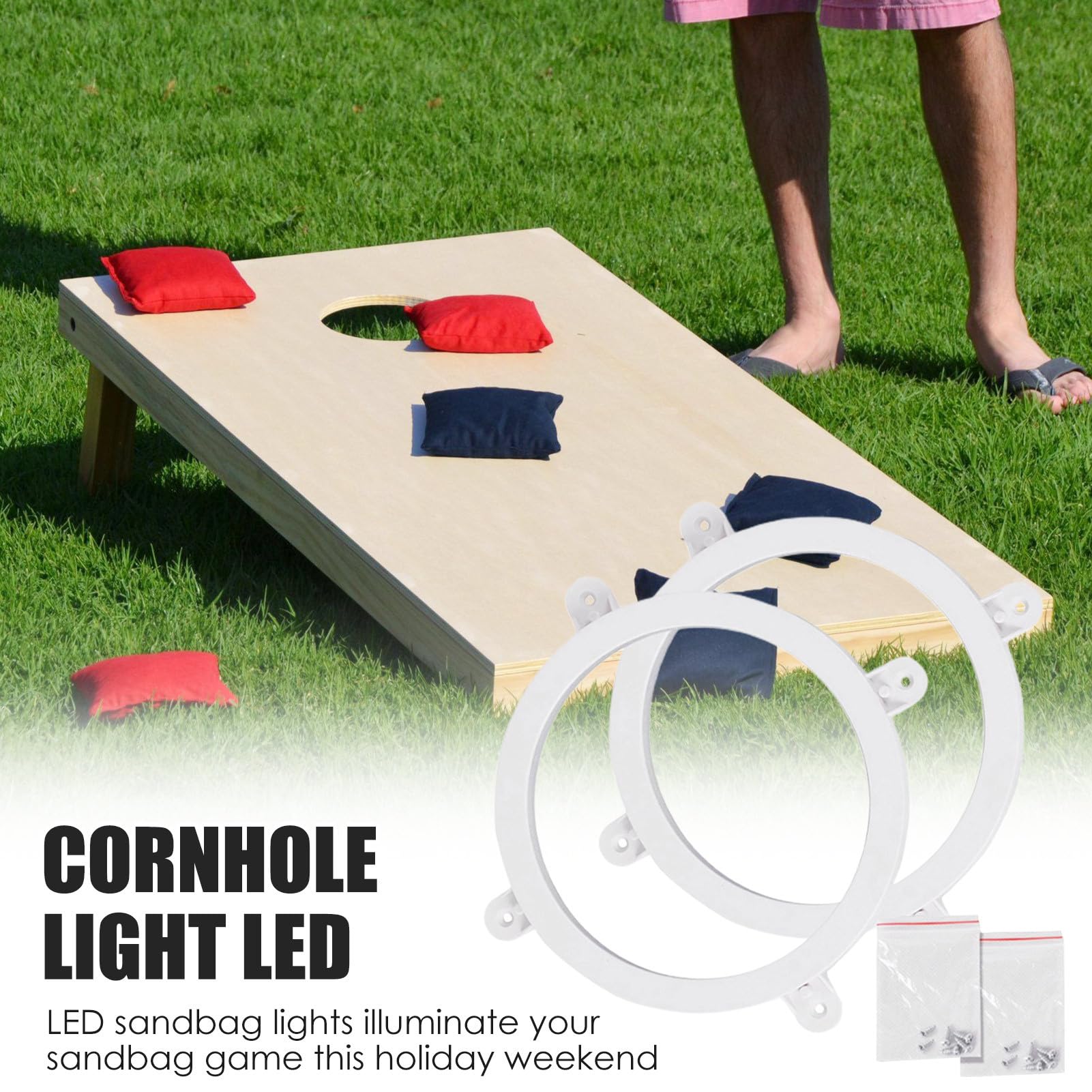 Anneaux de reproduction LED étanches Éclairage pour ensemble de cornhole robuste durable