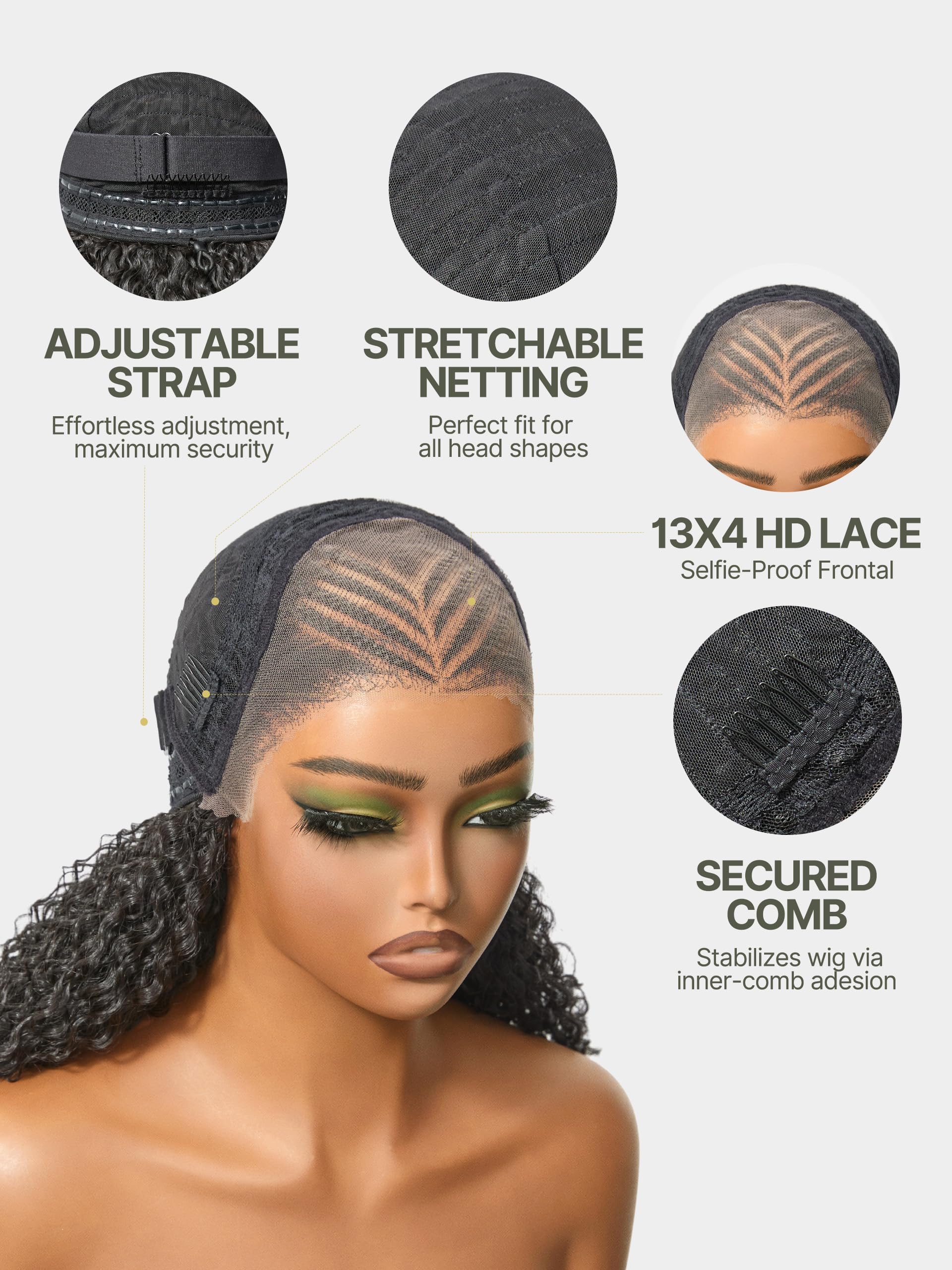 Frodio 13x4 Lace Frontal Braided Wig, Veralux Fiber-Human Hair Blend, Glueless