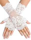 Avidlove Women Short Lace Gloves Fingerless Bridal Wrist Glove Opera Evening Wedding Tea Party Prom Cosplay Gothic Clothes