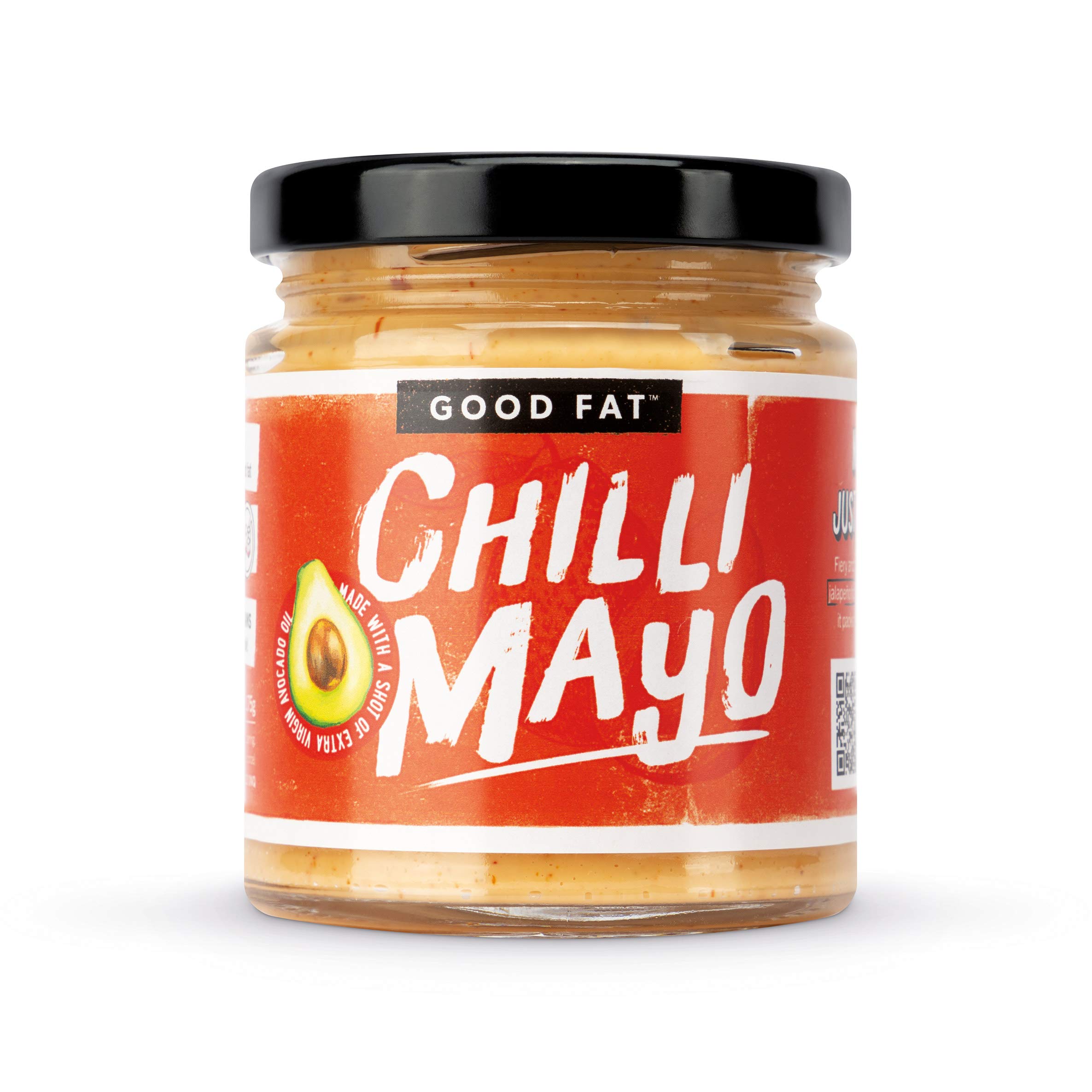 Good Fat Chilli Mayo – Spicy Jalapeño Mayonnaise with A Shot of Extra Virgin Avocado Oil (Gluten & Dairy Free / Keto Friendly) – 175g