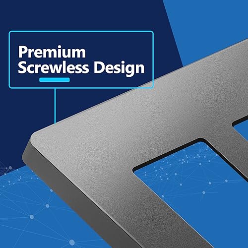 Miniatura 696 de LIDER - Cubierta decorativa de interruptor doble con acabado mate, placa de pared sin tornillos, tamaño mediano, 2 bandas, 4.88 x 4.92 pulgadas