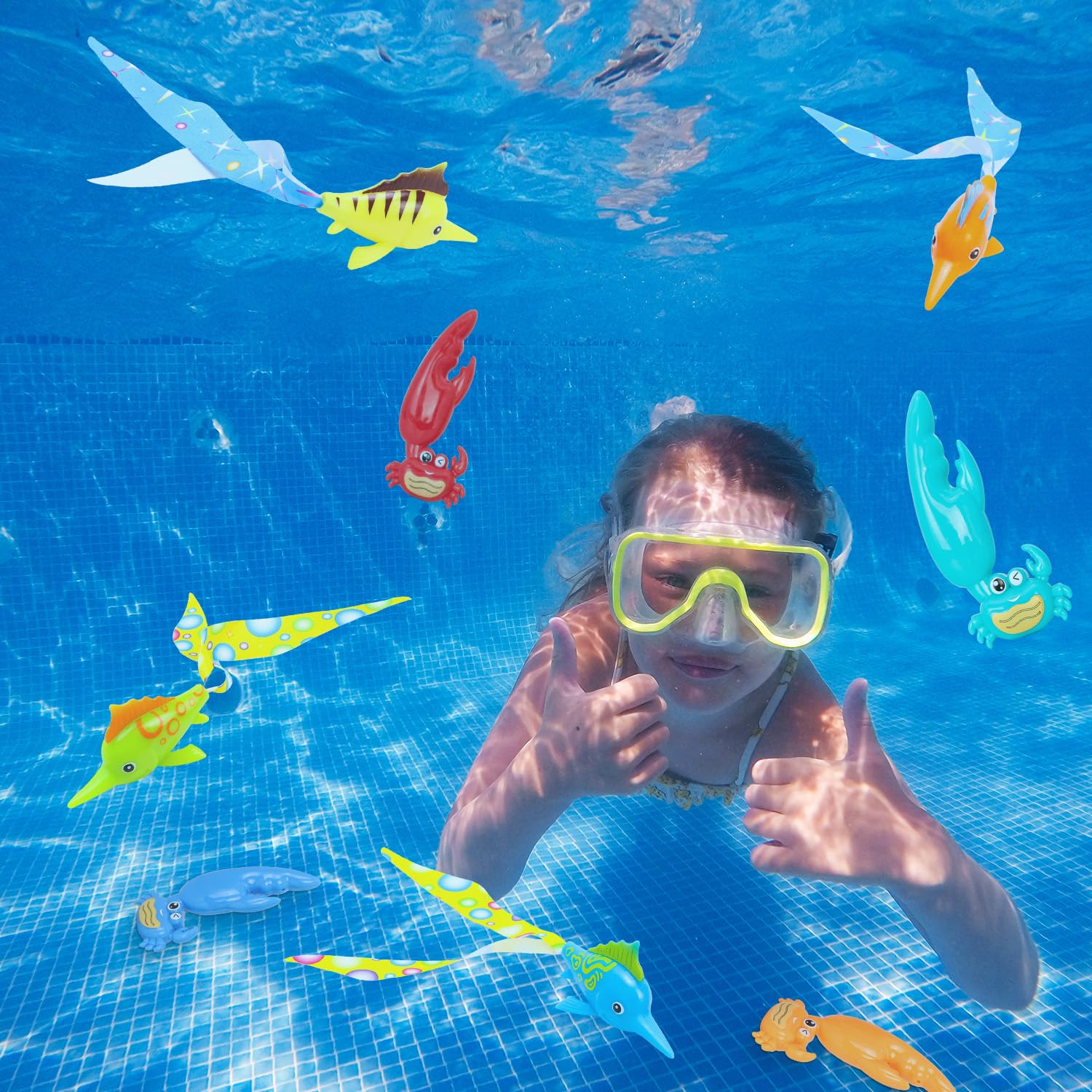 TOPWAYS Pool Diving Toy Set 4 Diving Crab Diving Torpedoes Swimming Underwater Pool Training Toys Diving Games Training Children's Gifts (4PCS Crab) - Image 4