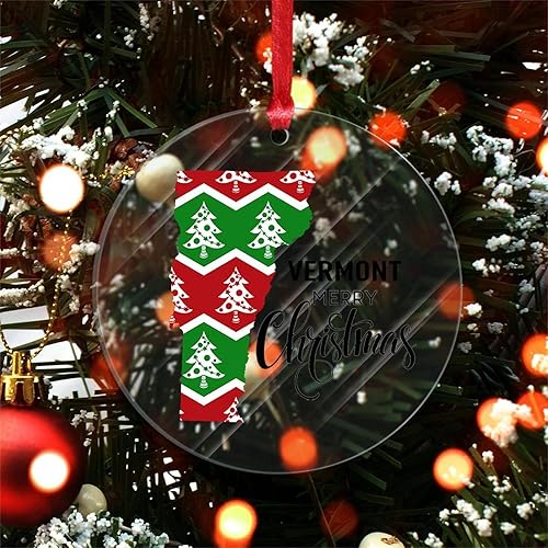 Miniatura 5 de Christmas Acrylic Ornament Vermont State Christmas Hanging Ornaments Traveller State Pride Winter Decorative Housewarming Gifts Xmas Couple Home
