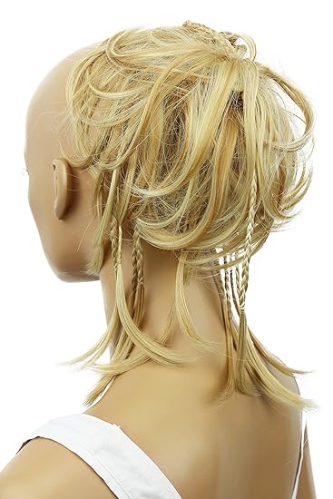 Blonde Mix #27H613 G20D: Prettyshop Hairpiece Hair Rubber Scrunchie Scrunchy Updos Voluminous Wavy Messy Bun Blonde Mix #27H613 G20D