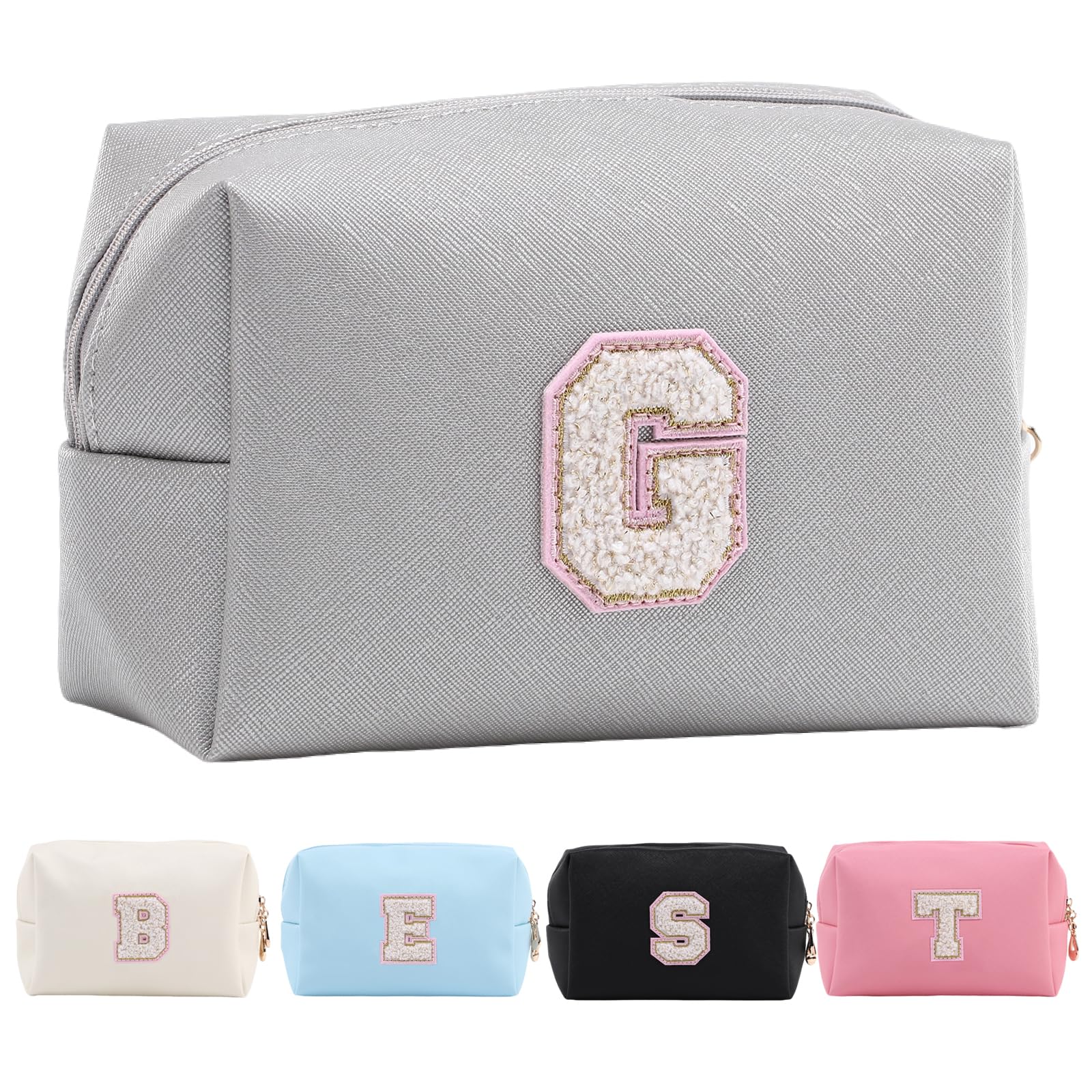 Personalized Makeup Bag,Waterproof Travel Makeup Pouch Cosmetic Bag Birthday Gift for Women Mom，Bride Bridesmaid Cosmetic Bag A-Z — view 126