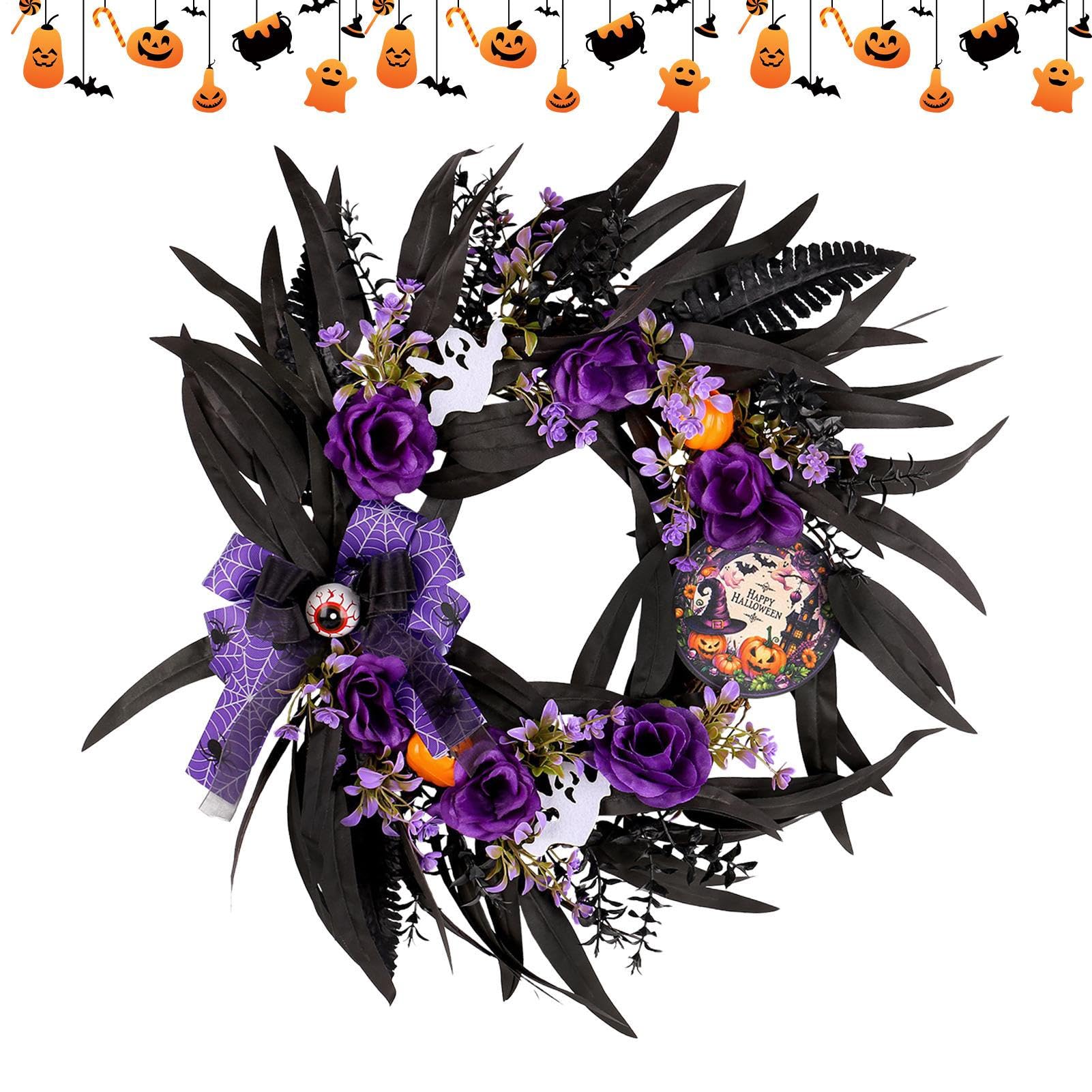 Couronne Effrayante Halloween pour Décoration Murale Intérieure Extérieure