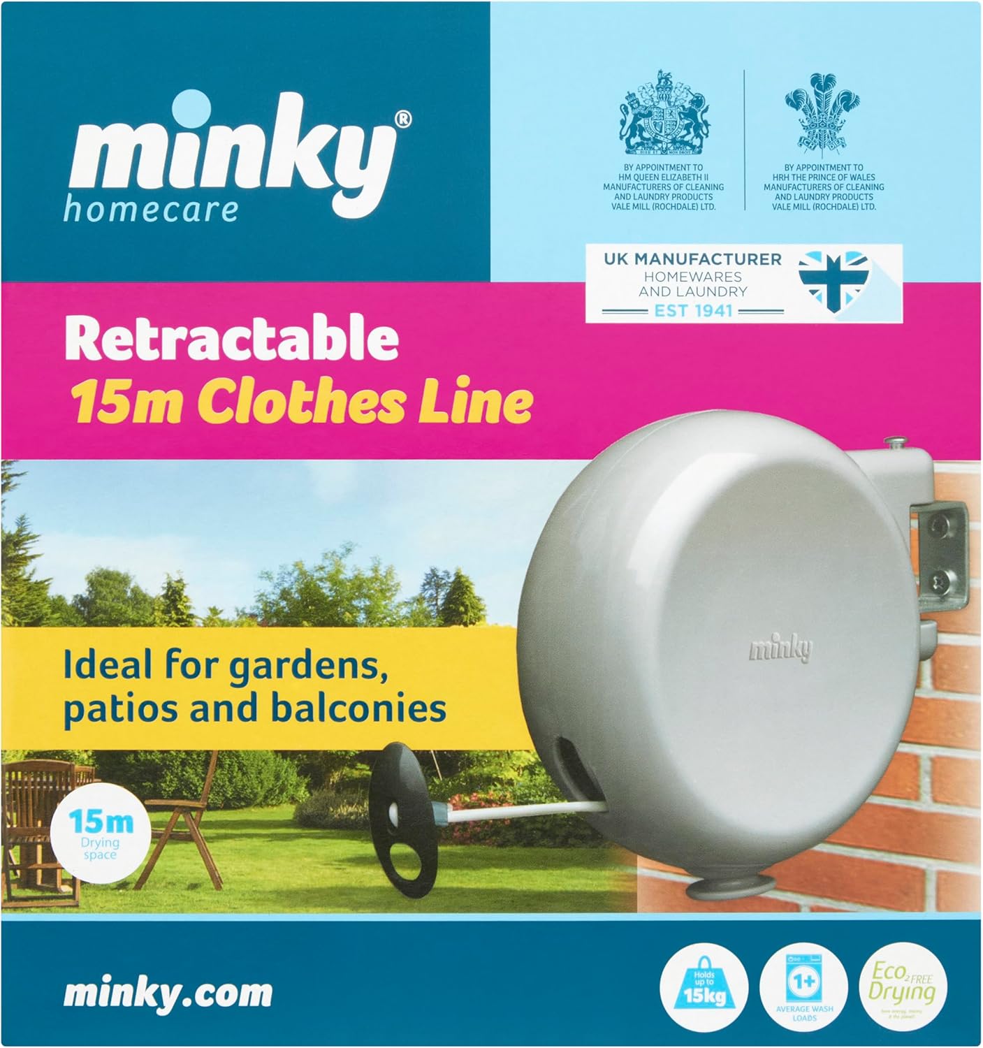 Minky Retractable Clothes Line (15m) (Silver)