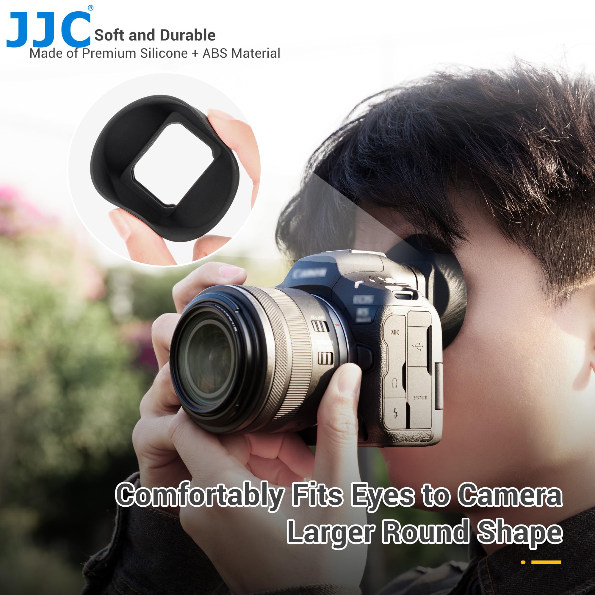JJC Mirino oculare rotondo in morbido silicone per fotocamera Canon EOS R5 Mark II