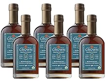 Crown Maple Madagascar Vanilla Infused Organic Maple Syrup, 12.7 Fl Oz, Pack of 6, Real Vanilla Bean, Pancakes, Baking, Cocktails & Brunch