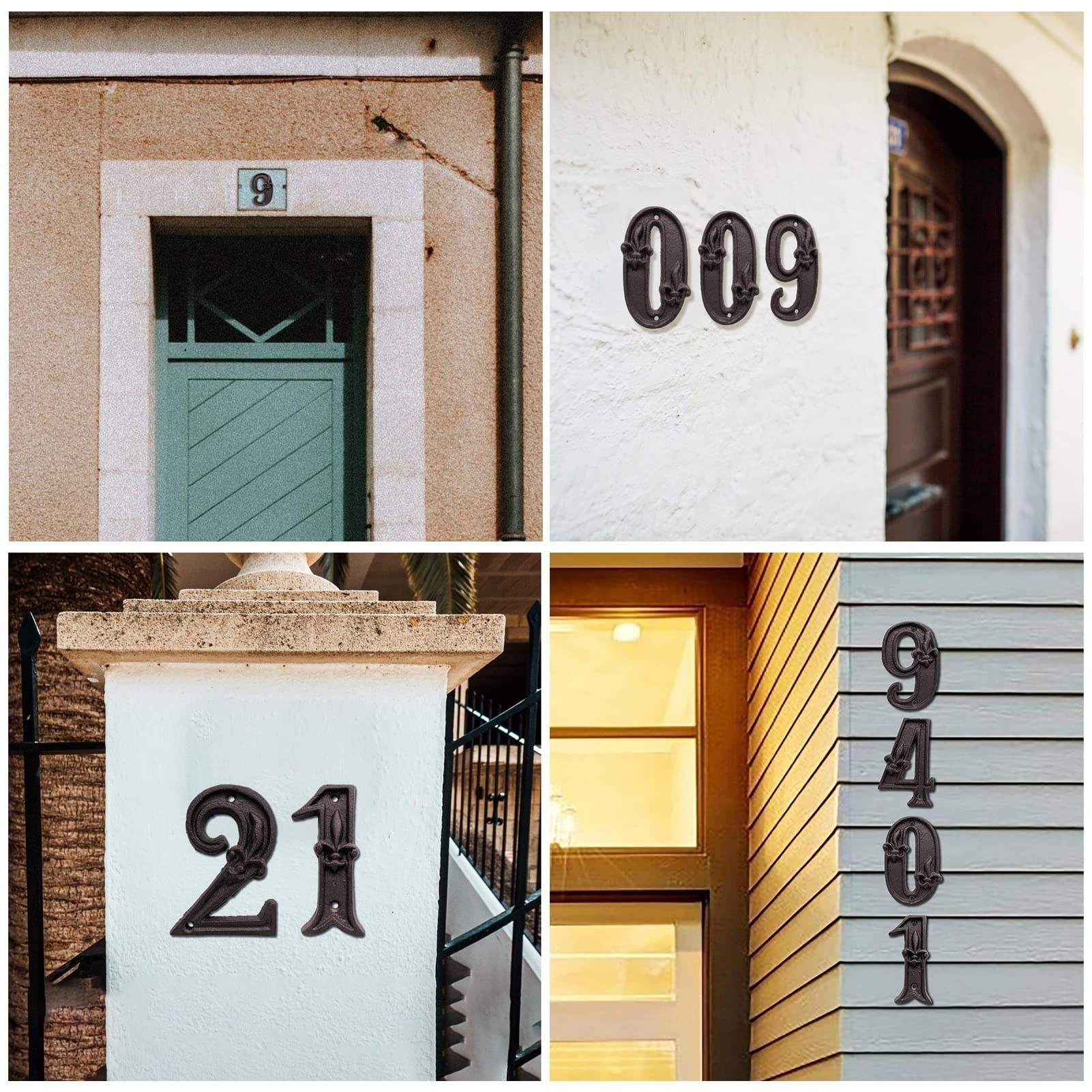 Gusseisen, Outdoor-Straßenbriefkasten, Hof, dekorative Hausnummern 0–9(2)