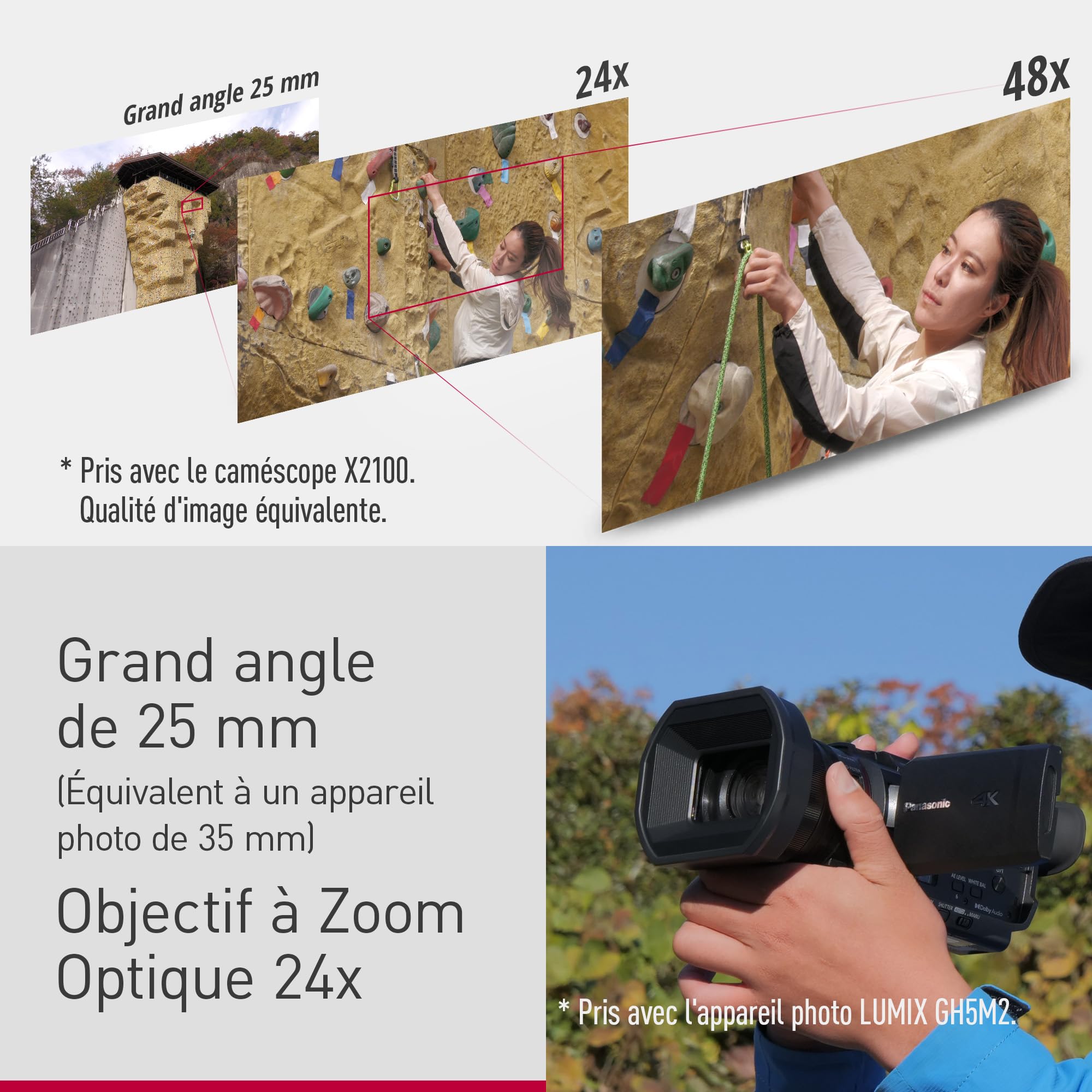 Panasonic X1600 | Caméscope Semi-Pro 4K (Qualité vidéo 4K 60p 10bit Interne, Zoom Optique 24x, Grand Angle 25mm, Stabilisé, Viseur inclinable, Ecran Tactile orientable, Live Streaming, USB-C) Noir