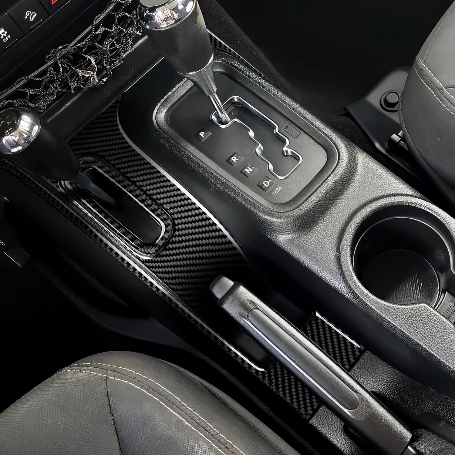Car Gear Shift Sticker Carbon Fiber Decal Interior Trim Cover for Jeep Wrangler Sport/X 2011 2012 2013 2014 2015 2016 2017 Accessories