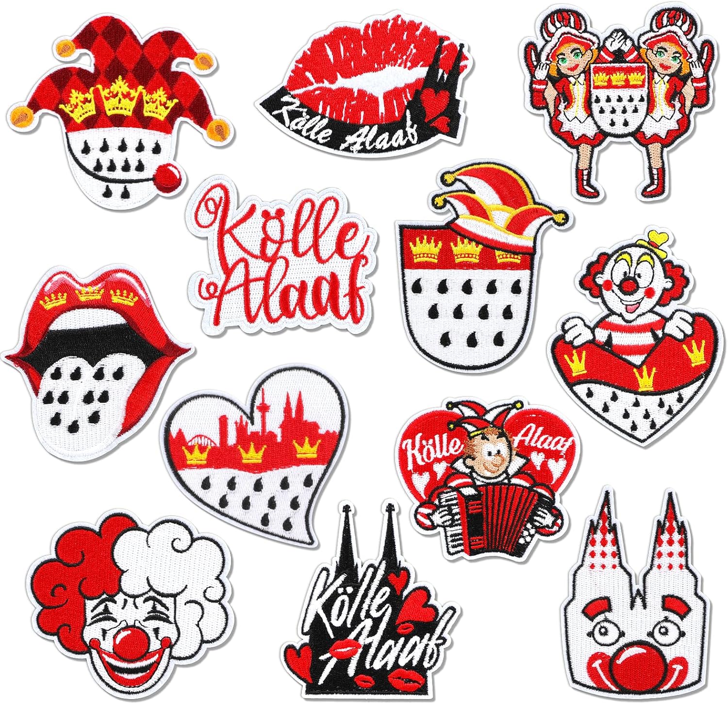 DPKOW Rote Tasche Köln Turnbeutel Rucksack Mädchen Jung Damen Herren Kölner Karneval Kostüm Accessoires Fasching, Karneval Köln Tasche Kölsche Geschenke Jeck - Kölle Alaaf
